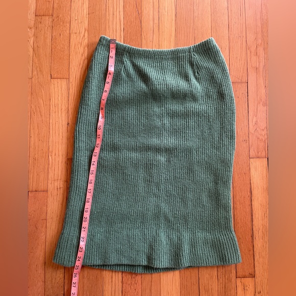 50s Vintage Jantzen Green Knit Skirt - Picture 7 of 10